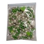 Dekorativne perle 50g zelena srca
